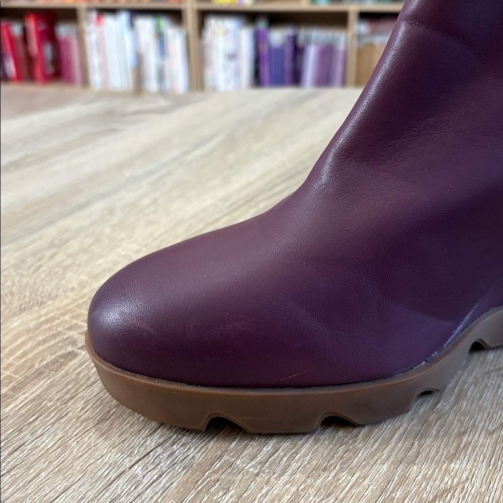 Sorel Joan Uptown Chelsea Plum Wedge Ankle Boots (Size 10) - Picture 11 of 13